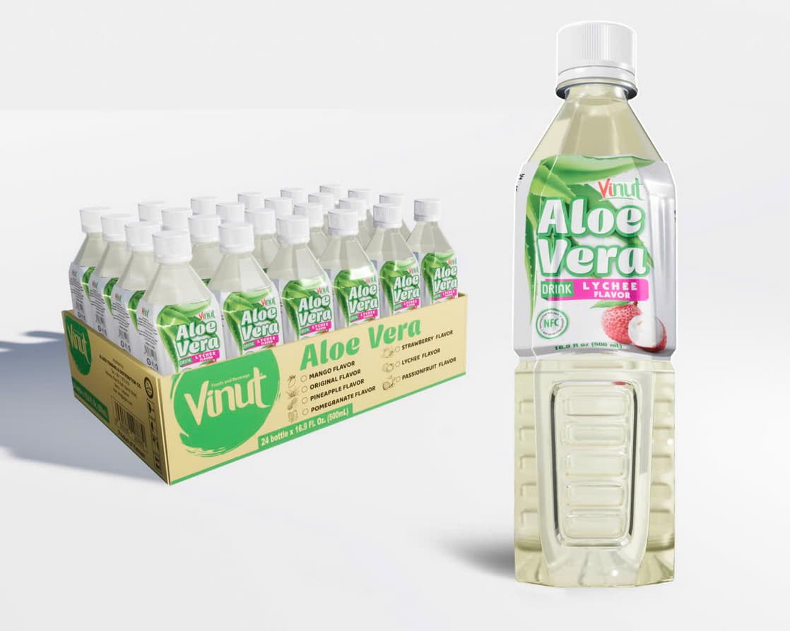 VINUT एलोवेरा ड्रिंक लीची फ्लेवर 500ml