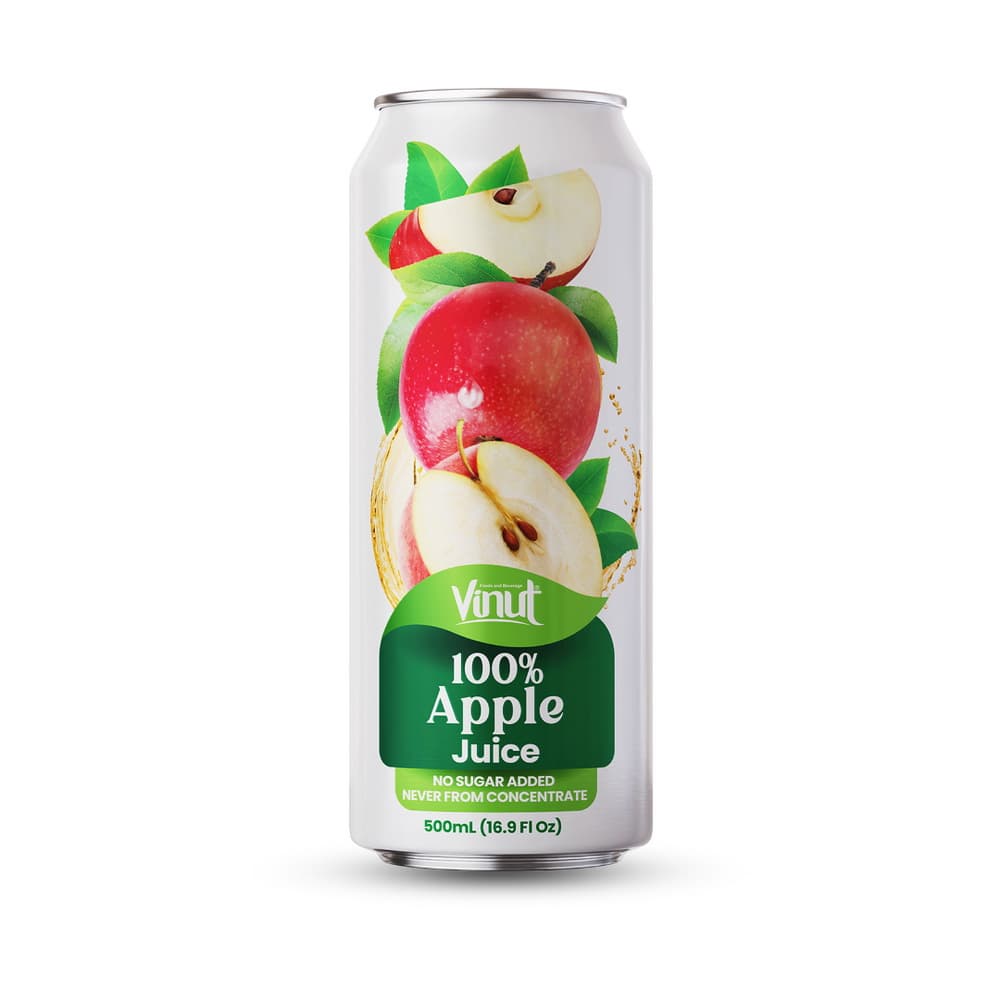 VINUT 100% सेब का जूस, बिना चीनी, कॉन्सेंट्रेट से नहीं बना, स्लिम कैन, 16.9 fl oz 500 mL