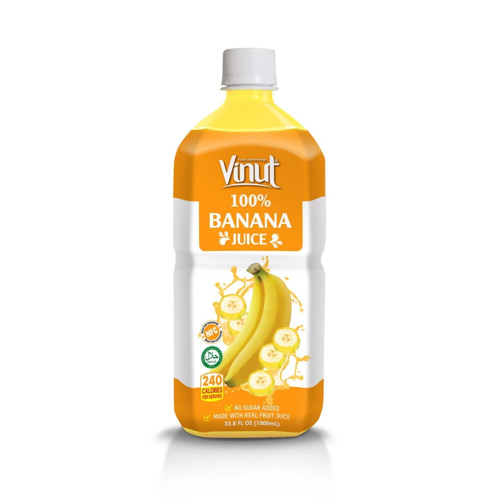 VINUT 100% केला जूस, NFC, बिना चीनी मिलाया, PET बोतल, 33.8 fl oz 1000 mL