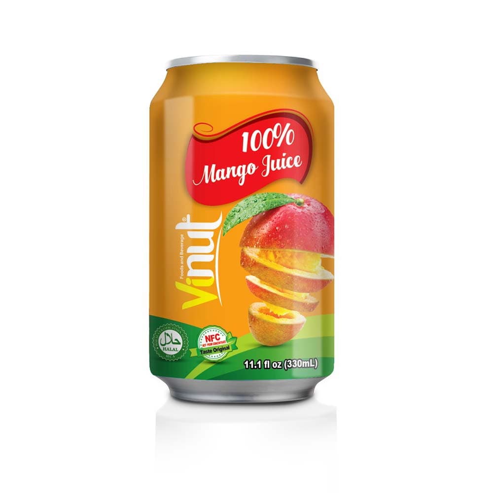 VINUT 100% आम का जूस, 11.1 fl oz (330 mL) कैन
