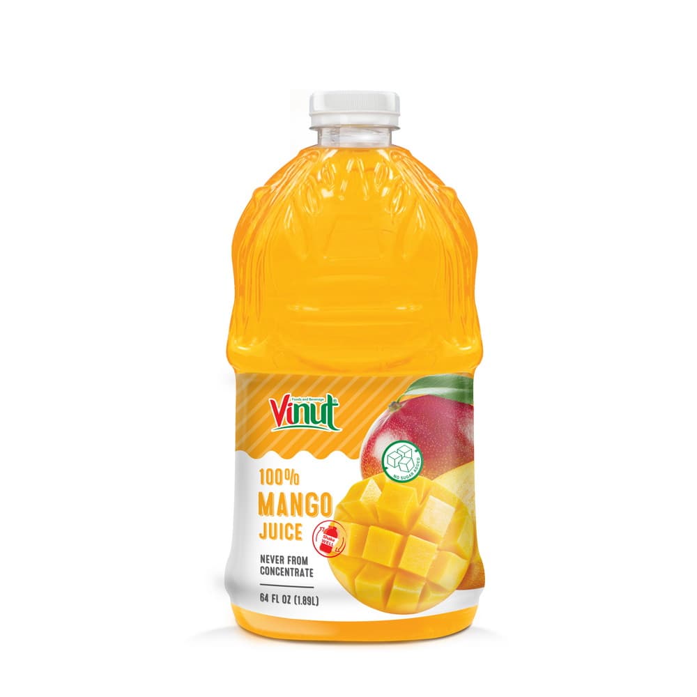 VINUT 100% आम का जूस, कॉन्सेंट्रेट से कभी नहीं बना, PET बोतल, 64 fl oz 1.89 L