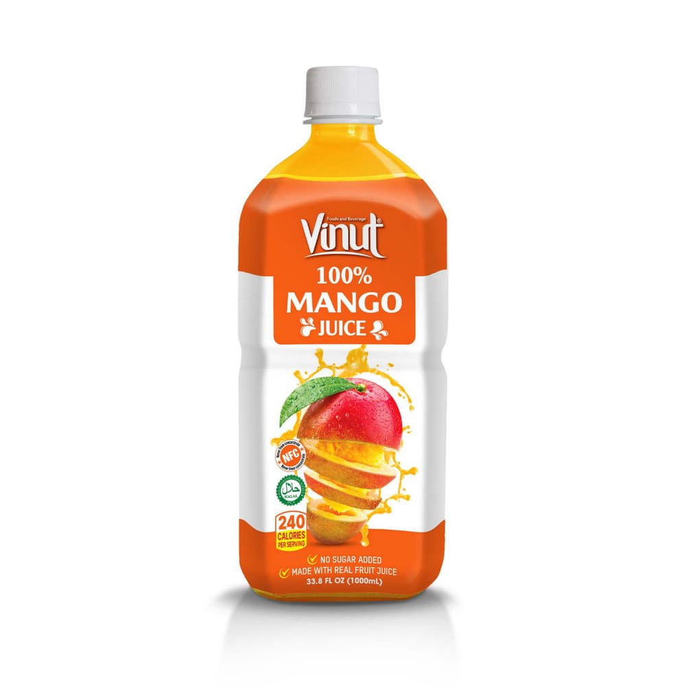 VINUT 100% आम का जूस, बिना अतिरिक्त चीनी के, 33.8 fl oz (1,000 mL) PET बोतल