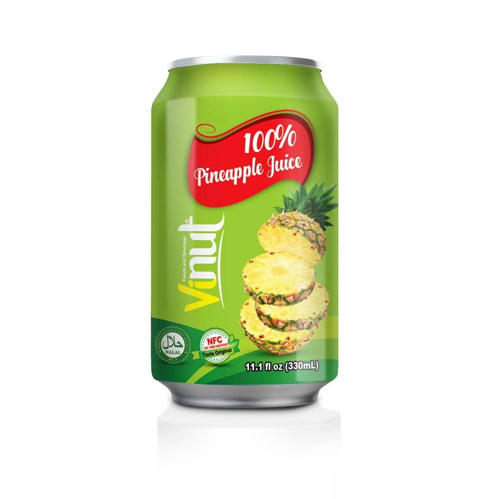 VINUT 100% अनानास का जूस, 11.1 fl oz (330 mL) कैन