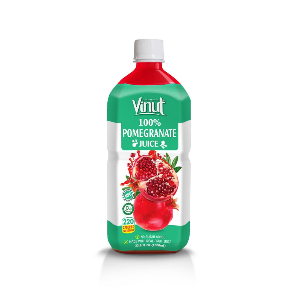 VINUT 100% अनार का जूस, बिना अतिरिक्त चीनी के, 33.8 fl oz (1,000 mL) PET बोतल