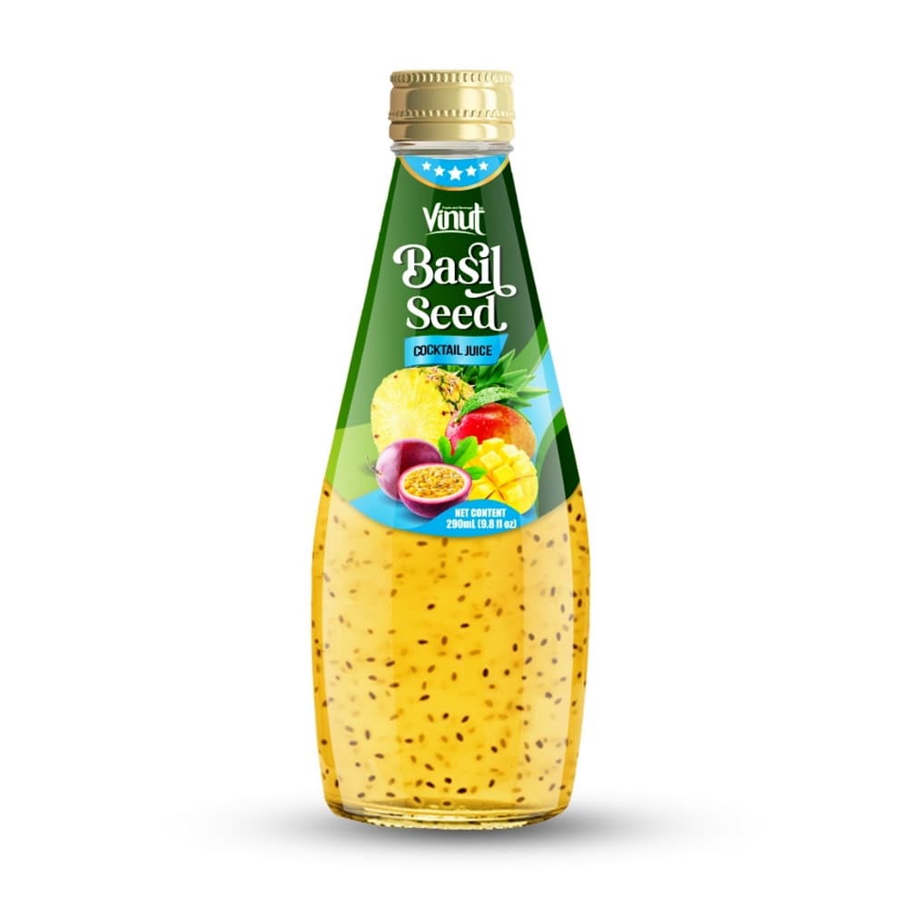 VINUT कॉकटेल बेसिल सीड जूस, कांच की बोतल, 9.8 fl oz (290 mL)