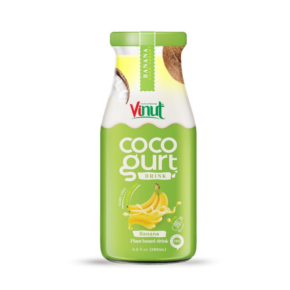 VINUT कोकोगर्ट ड्रिंक बनाना, काँच की बोतल, 9.8 fl oz 280 mL