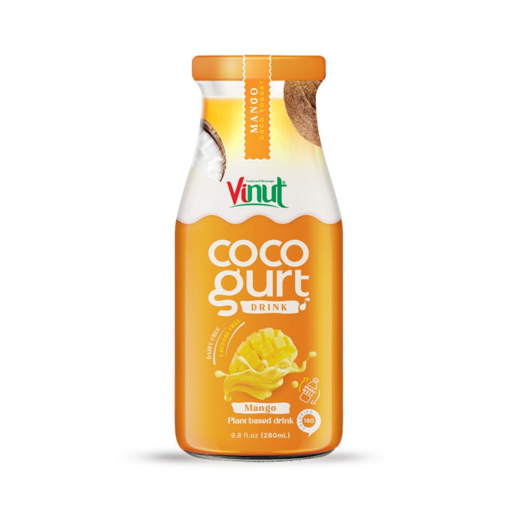 VINUT Cocogurt ड्रिंक आम, कांच की बोतल, 9.8 fl oz 280 mL