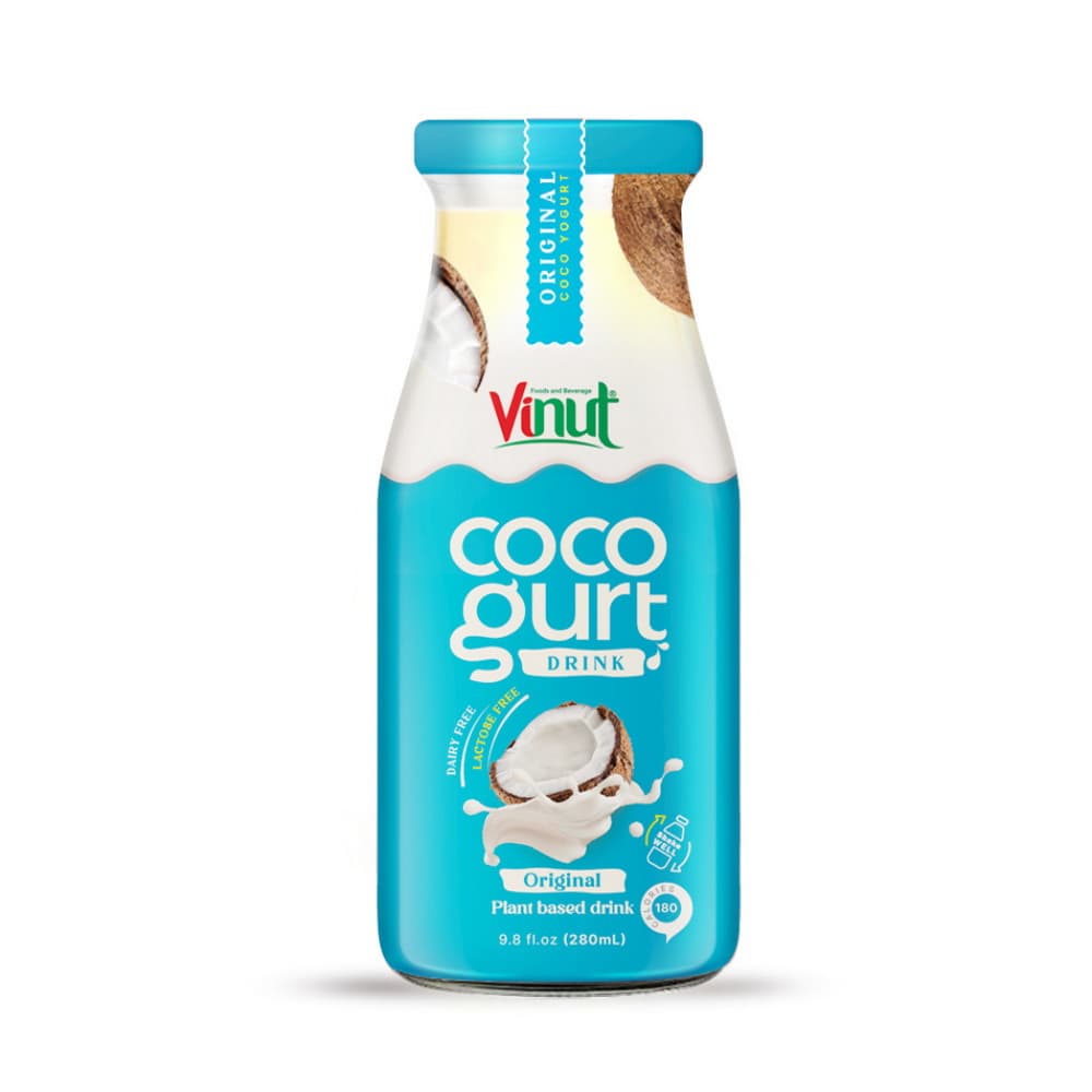 VINUT Cocogurt ड्रिंक ओरिजिनल, प्लांट-बेस्ड ड्रिंक, कांच की बोतल, 9.8 fl oz 280 mL