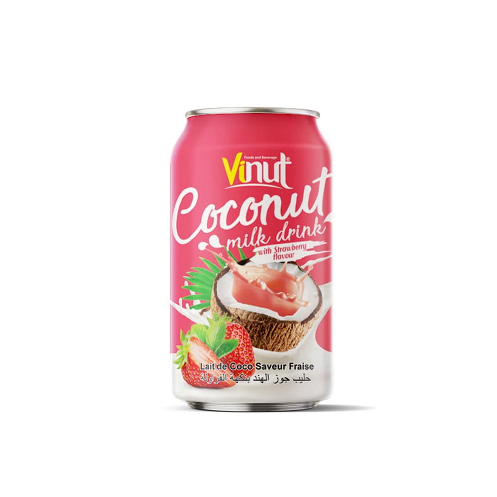 VINUT कोकोनट मिल्क ड्रिंक, स्ट्रॉबेरी फ्लेवर, कैन, (330 mL)